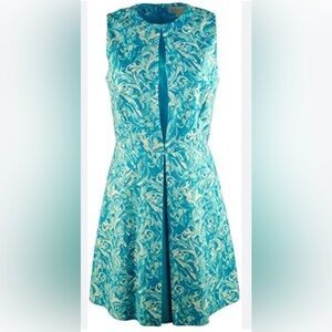 Michael Kors Women’s Pleated Front Sleeveless Floral Dress